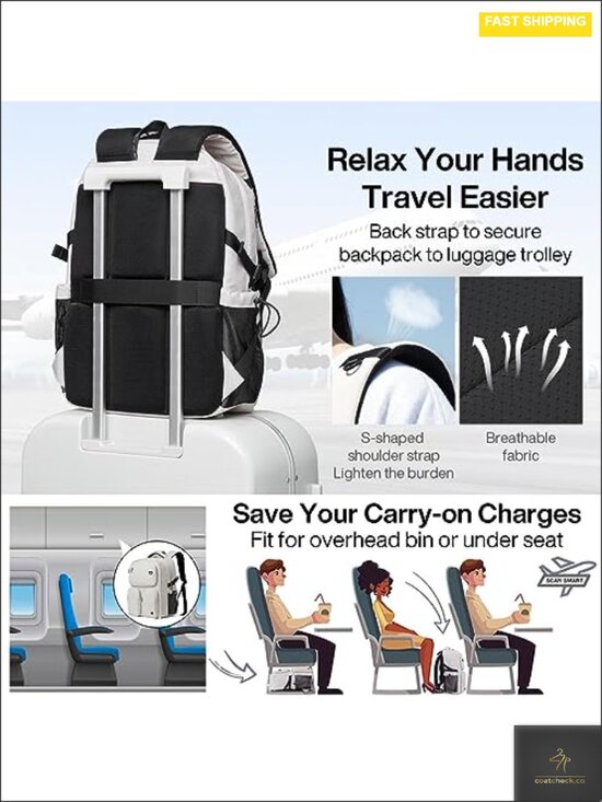 Expandable Travel Laptop Backpack Water Resistant Lightweight Durable College